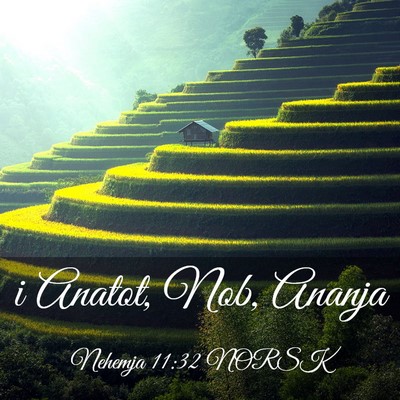 Picture 03 - Nehemja 11:32 NORSK - i Anatot, Nob, - Bible Verse Picture