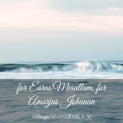 Picture 03 - Nehemja 12:13 NORSK - for Esras'Mesullam, for Amarjas - Bible Verse Picture