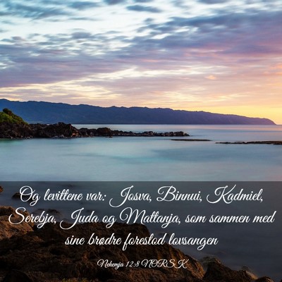 Picture 03 - Nehemja 12:8 NORSK - Og levittene var: Josva, Binnui, Kadmiel, - Bible Verse Picture