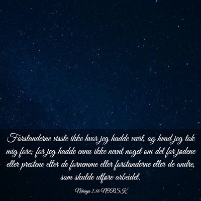 Picture 03 - Nehemja 2:16 NORSK - Forstanderne visste ikke hvor jeg hadde vært, og - Bible Verse Picture