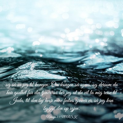 Picture 03 - Nehemja 2:5 NORSK - og så sa jeg til kongen: Om kongen så synes, og - Bible Verse Picture
