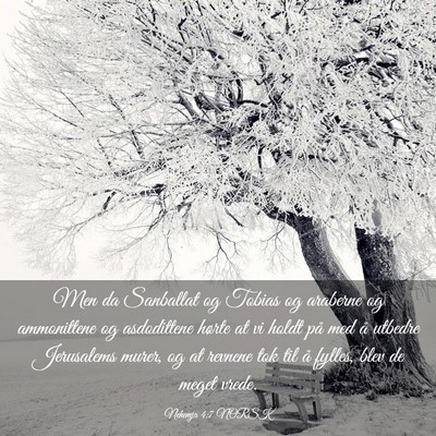 Picture 03 - Nehemja 4:7 NORSK - Men da Sanballat og Tobias og araberne og - Bible Verse Picture