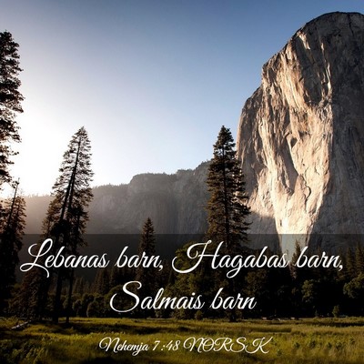 Picture 03 - Nehemja 7:48 NORSK - Lebanas barn, Hagabas barn, Salmais - Bible Verse Picture