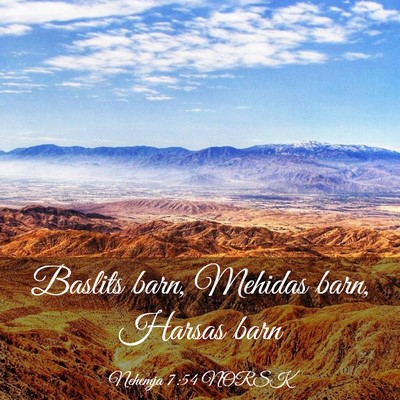 Picture 03 - Nehemja 7:54 NORSK - Baslits barn, Mehidas barn, Harsas - Bible Verse Picture