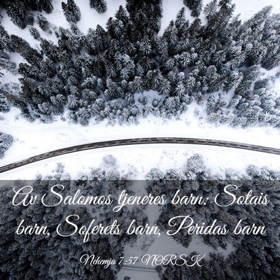 Picture 03 - Nehemja 7:57 NORSK - Av Salomos tjeneres barn: Sotais barn, Soferets - Bible Verse Picture