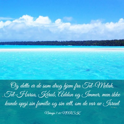 Picture 03 - Nehemja 7:61 NORSK - Og dette er de som drog hjem fra Tel-Melah, - Bible Verse Picture