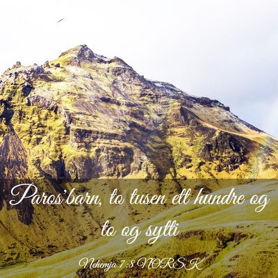 Picture 03 - Nehemja 7:8 NORSK - Paros'barn, to tusen ett hundre og to og - Bible Verse Picture