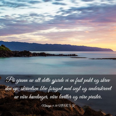 Picture 03 - Nehemja 9:38 NORSK - På grunn av alt dette gjorde vi en fast pakt og - Bible Verse Picture