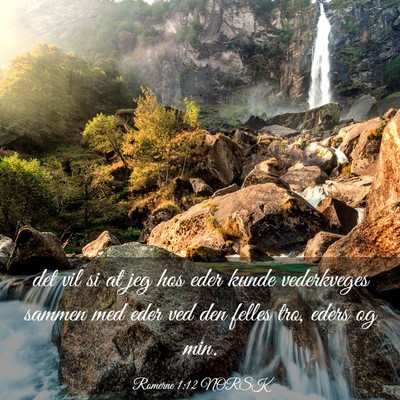Picture 03 - Romerne 1:12 NORSK - det vil si at jeg hos eder kunde vederkveges - Bible Verse Picture