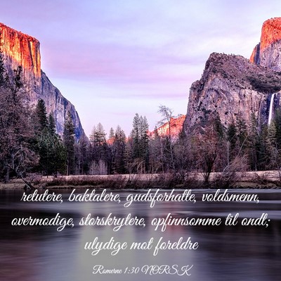 Picture 03 - Romerne 1:30 NORSK - retutere, baktalere, gudsforhatte, voldsmenn, - Bible Verse Picture
