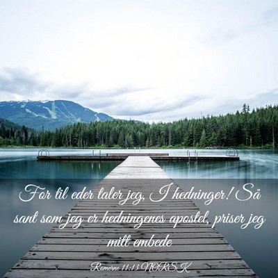Picture 03 - Romerne 11:13 NORSK - For til eder taler jeg, I hedninger! Så sant som - Bible Verse Picture