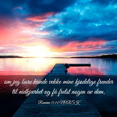 Picture 03 - Romerne 11:14 NORSK - om jeg bare kunde vekke mine kjødelige frender - Bible Verse Picture