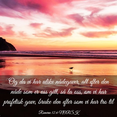 Picture 03 - Romerne 12:6 NORSK - Og da vi har ulike nådegaver, alt efter den - Bible Verse Picture