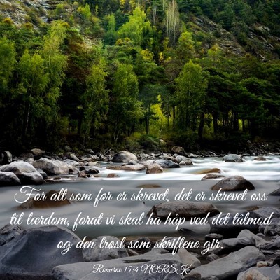 Picture 03 - Romerne 15:4 NORSK - For alt som før er skrevet, det er skrevet oss - Bible Verse Picture