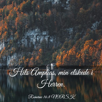 Picture 03 - Romerne 16:8 NORSK - Hils Amplias, min elskede i - Bible Verse Picture
