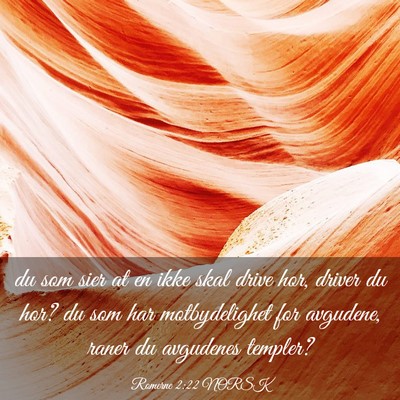 Picture 03 - Romerne 2:22 NORSK - du som sier at en ikke skal drive hor, driver du - Bible Verse Picture