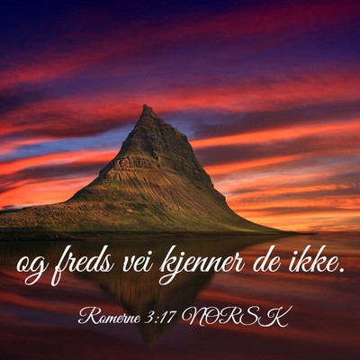 Picture 03 - Romerne 3:17 NORSK - og freds vei kjenner de - Bible Verse Picture
