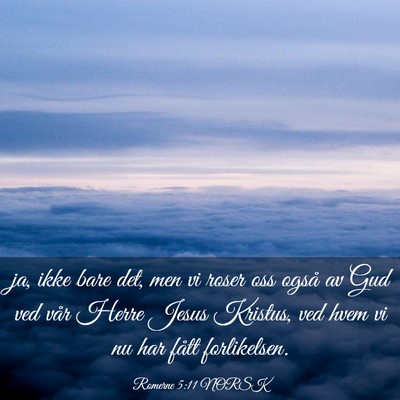 Picture 03 - Romerne 5:11 NORSK - ja, ikke bare det, men vi roser oss også av Gud - Bible Verse Picture