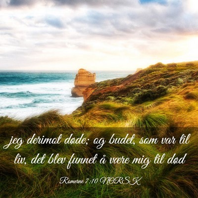 Picture 03 - Romerne 7:10 NORSK - jeg derimot døde; og budet, som var til liv, det - Bible Verse Picture