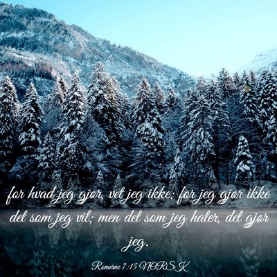 Picture 03 - Romerne 7:15 NORSK - for hvad jeg gjør, vet jeg ikke; for jeg gjør - Bible Verse Picture