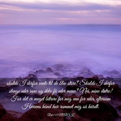 Picture 03 - Rut 1:13 NORSK - skulde I derfor vente til de blev store? Skulde I - Bible Verse Picture