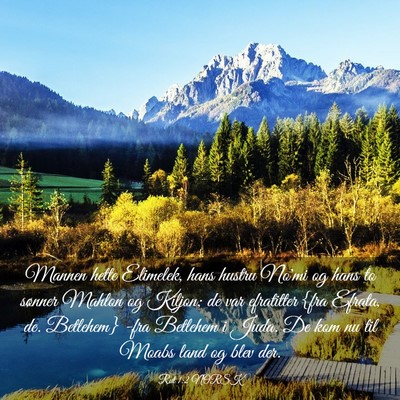 Picture 03 - Rut 1:2 NORSK - Mannen hette Elimelek, hans hustru No'mi og hans - Bible Verse Picture