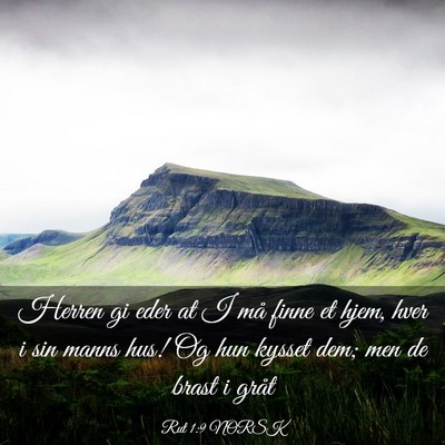 Picture 03 - Rut 1:9 NORSK - Herren gi eder at I må finne et hjem, hver i sin - Bible Verse Picture
