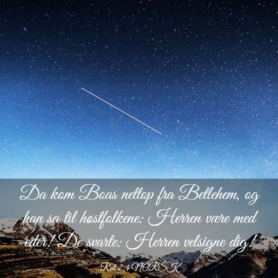 Picture 03 - Rut 2:4 NORSK - Da kom Boas nettop fra Betlehem, og han sa til - Bible Verse Picture
