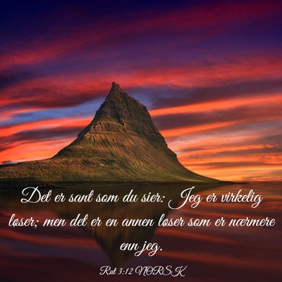Picture 03 - Rut 3:12 NORSK - Det er sant som du sier: Jeg er virkelig løser; - Bible Verse Picture