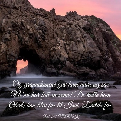 Picture 03 - Rut 4:17 NORSK - Og grannekonene gav ham navn og sa: No'mi har - Bible Verse Picture