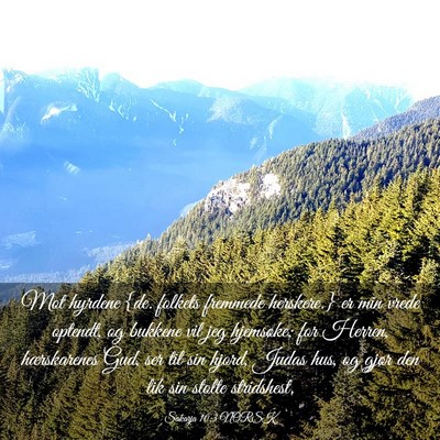 Picture 03 - Sakarja 10:3 NORSK - Mot hyrdene {de. folkets fremmede herskere.} er - Bible Verse Picture