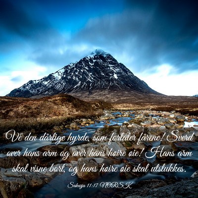 Picture 03 - Sakarja 11:17 NORSK - Ve den dårlige hyrde, som forlater fårene! - Bible Verse Picture