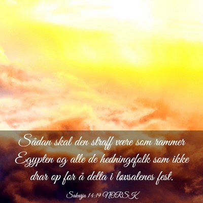 Picture 03 - Sakarja 14:19 NORSK - Sådan skal den straff være som rammer Egypten - Bible Verse Picture