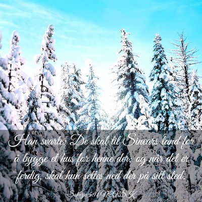 Picture 03 - Sakarja 5:11 NORSK - Han svarte: De skal til Sinears land for å bygge - Bible Verse Picture