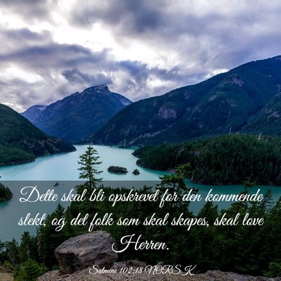 Picture 03 - Salmene 102:18 NORSK - Dette skal bli opskrevet for den kommende slekt, - Bible Verse Picture