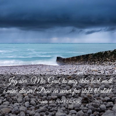 Picture 03 - Salmene 102:24 NORSK - Jeg sier: Min Gud, ta mig ikke bort midt i mine - Bible Verse Picture