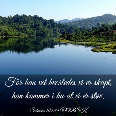 Picture 03 - Salmene 103:14 NORSK - For han vet hvorledes vi er skapt, han kommer i - Bible Verse Picture