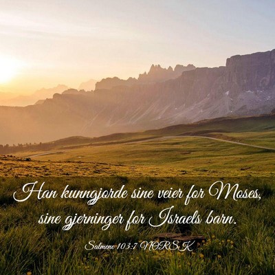 Picture 03 - Salmene 103:7 NORSK - Han kunngjorde sine veier for Moses, sine - Bible Verse Picture