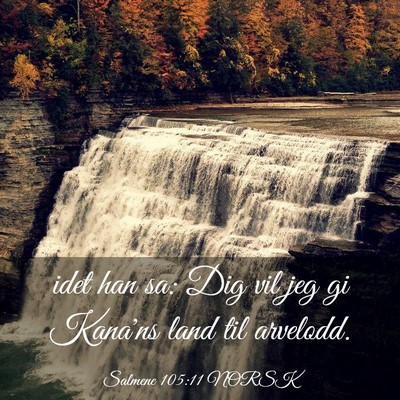 Picture 03 - Salmene 105:11 NORSK - idet han sa: Dig vil jeg gi Kana'ns land til - Bible Verse Picture
