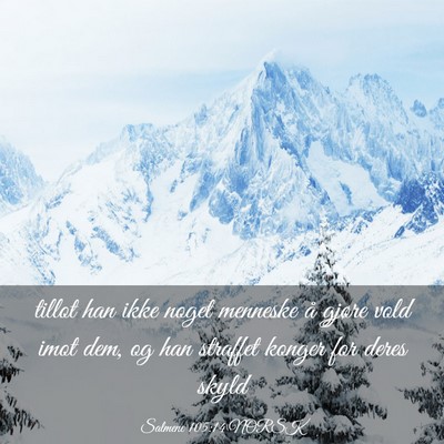 Picture 03 - Salmene 105:14 NORSK - tillot han ikke noget menneske å gjøre vold - Bible Verse Picture