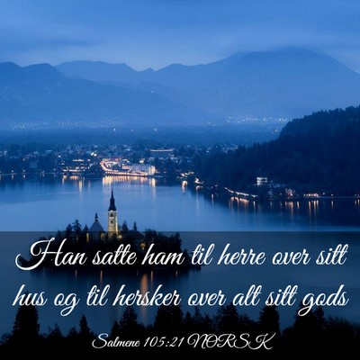 Picture 03 - Salmene 105:21 NORSK - Han satte ham til herre over sitt hus og til - Bible Verse Picture