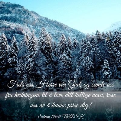 Picture 03 - Salmene 106:47 NORSK - Frels oss, Herre vår Gud, og samle oss fra - Bible Verse Picture