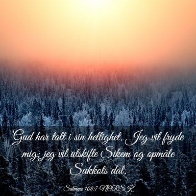 Picture 03 - Salmene 108:7 NORSK - Gud har talt i sin hellighet. Jeg vil fryde mig; - Bible Verse Picture