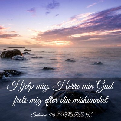 Picture 03 - Salmene 109:26 NORSK - Hjelp mig, Herre min Gud, frels mig efter din - Bible Verse Picture