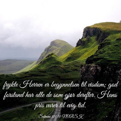 Picture 03 - Salmene 111:10 NORSK - frykte Herren er begynnelsen til visdom; god - Bible Verse Picture