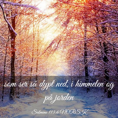 Picture 03 - Salmene 113:6 NORSK - som ser så dypt ned, i himmelen og på - Bible Verse Picture