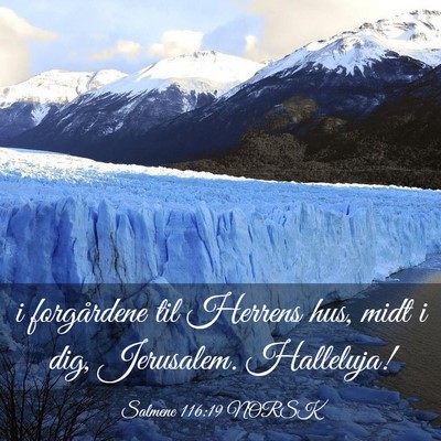 Picture 03 - Salmene 116:19 NORSK - i forgårdene til Herrens hus, midt i dig, - Bible Verse Picture