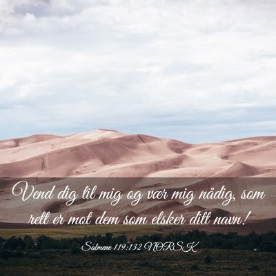 Picture 03 - Salmene 119:132 NORSK - Vend dig til mig og vær mig nådig, som rett er - Bible Verse Picture