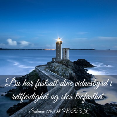 Picture 03 - Salmene 119:138 NORSK - Du har fastsatt dine vidnesbyrd i rettferdighet - Bible Verse Picture