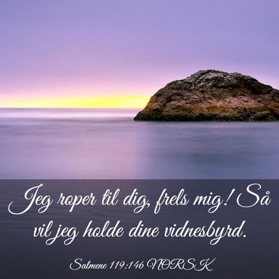 Picture 03 - Salmene 119:146 NORSK - Jeg roper til dig, frels mig! Så vil jeg holde - Bible Verse Picture